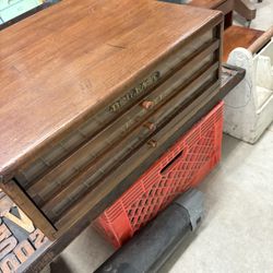 Antique J & P Spool Cabinet 