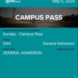 3 F1 Campus Passes tickets for today’s finals.