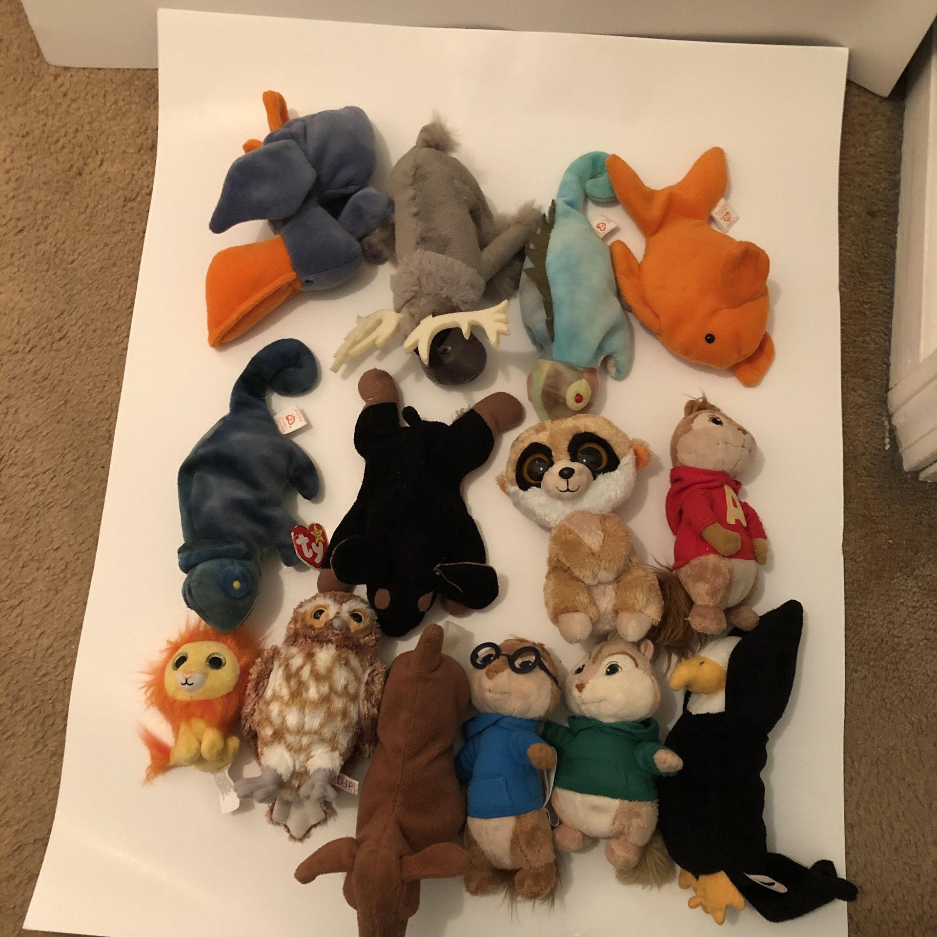 Assorted character beanie baby