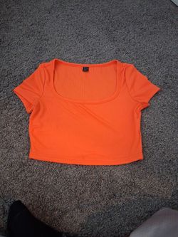 Orange shein  crop top, size medium