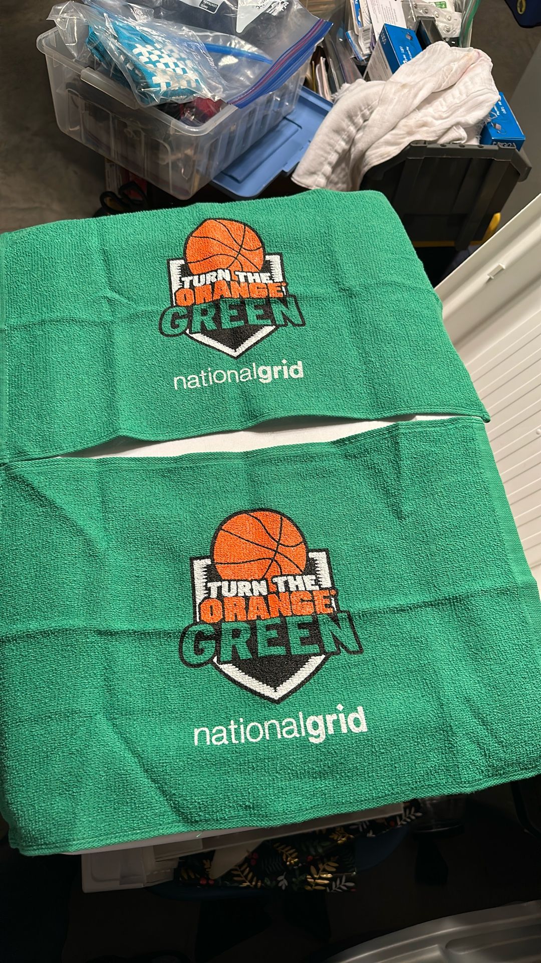 Two “Turn the Orange Green” Towels