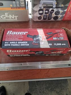 Bauer corded 41/2 in 8 amp paddle  with angle grinder with tool