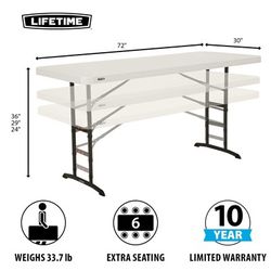 Lifetime 6-Foot Adjustable Height Table (Commercial)