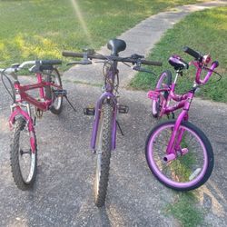 Lot Of 3:Bikes + Helmets And Bigwheel 60.00