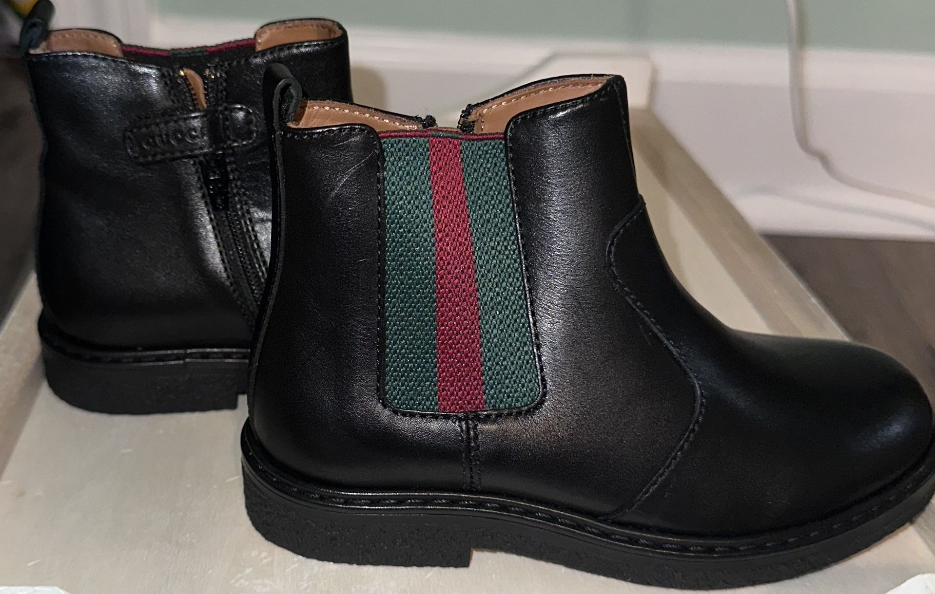 BOYS SHOES BABY CHILD BOOTS LEATHER IN BLACK