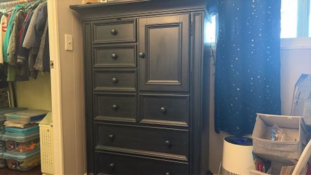 Black wooden child dresser perfect for young children *** moving
