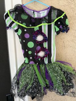 Kids neon glow clown costume