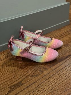 Dufannie Girls Dress Shoes Princess Flats Heels size 13