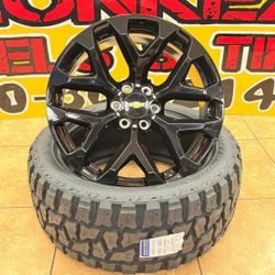 22x9 6x139 Snowflake Rims And Tires 33/1250/22 MT