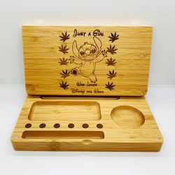 Stitch Disney lover laser engraved magnet back flip style rolling tray Christmas gift