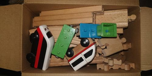 Ikea Lillabo Wooden Train Set with Tracks and Cars