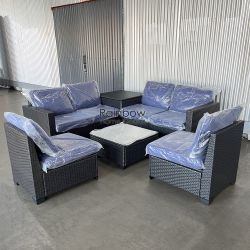 8pc Outdoor Patio Sectional Furniture Set With Storage