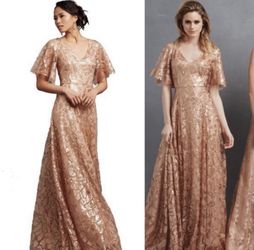 NWT Donna morgan rose gold maxi gown