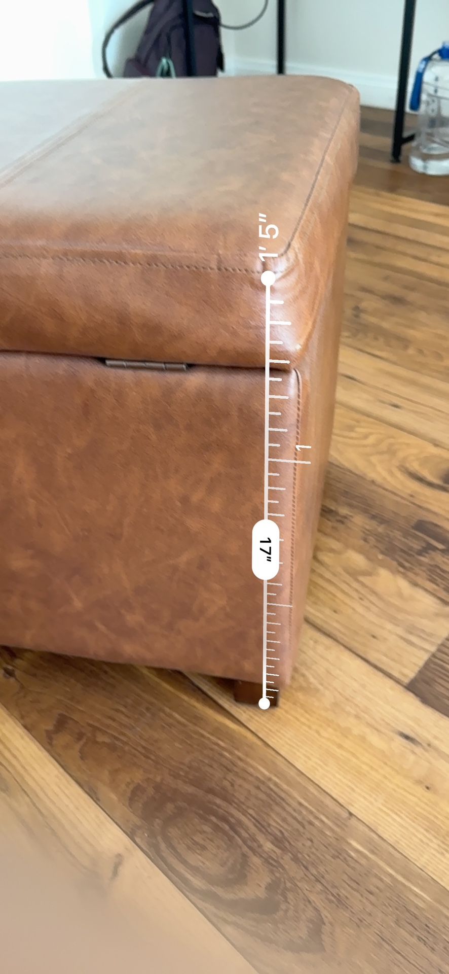 Leather Style Ottoman With Storage