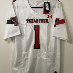 Under Armour Texas Tech Raiders White Football Jersey #1 - Size Small