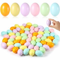 VioraWhite 200 Pcs Wooden Eggs for Crafts, Unpainted Fake Wood Eggs Bulk to Paint for Crafts Faux Chicken Nesting Items for Easter Basket Fillers Home