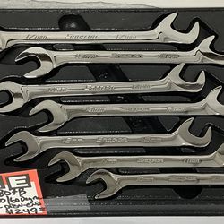 Snap On VSM807B 7pc Metric 30/ 60 Degree Four-Way Angle OPEN-END Wrench Set New