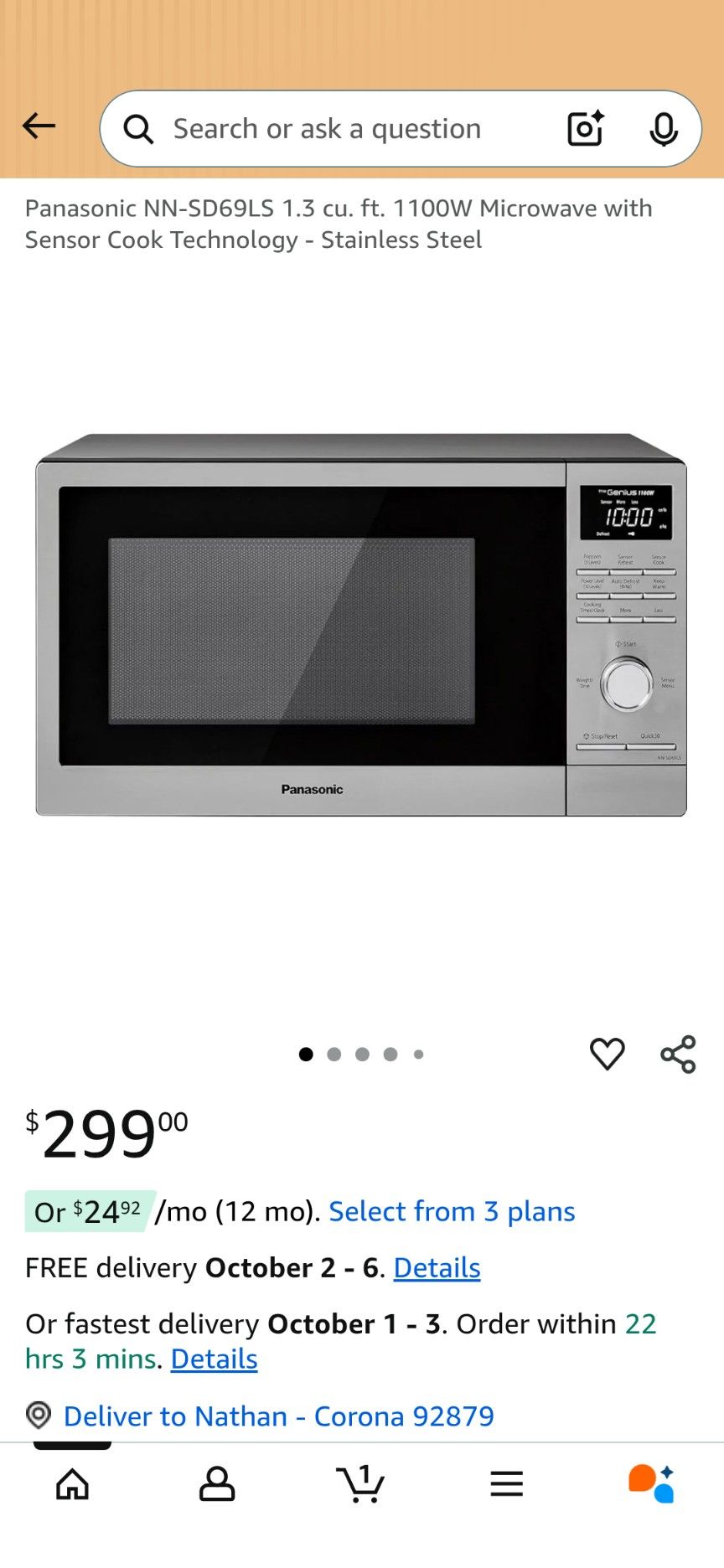 Brand New Out Of Box Panasonic Microwave