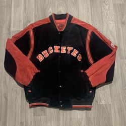 vintage Ohio State Buckeyes Suede Varsity/bomber Jacket 
