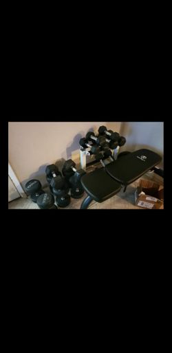 Weights bench and rack
