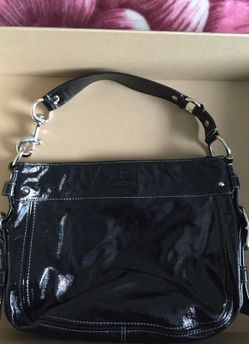 Coach black leather bag