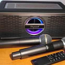 SINGMOOD Model S-330 Portable Bluetooth Karaoke  Machine 2 Wireless  Microphones. 
