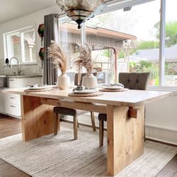 AVAILABLE NOW! Custom Built Dining Table Solid wood Farmhouse Set Modern Rustic Bench Country Oval Round Counter Breakfast Height  Farm House 