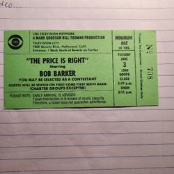 The Price Is Right Old Tickets June 3rd 1980