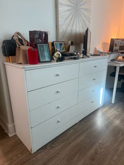 White 8-Drawer Double Dresser HANDMADE BY ME