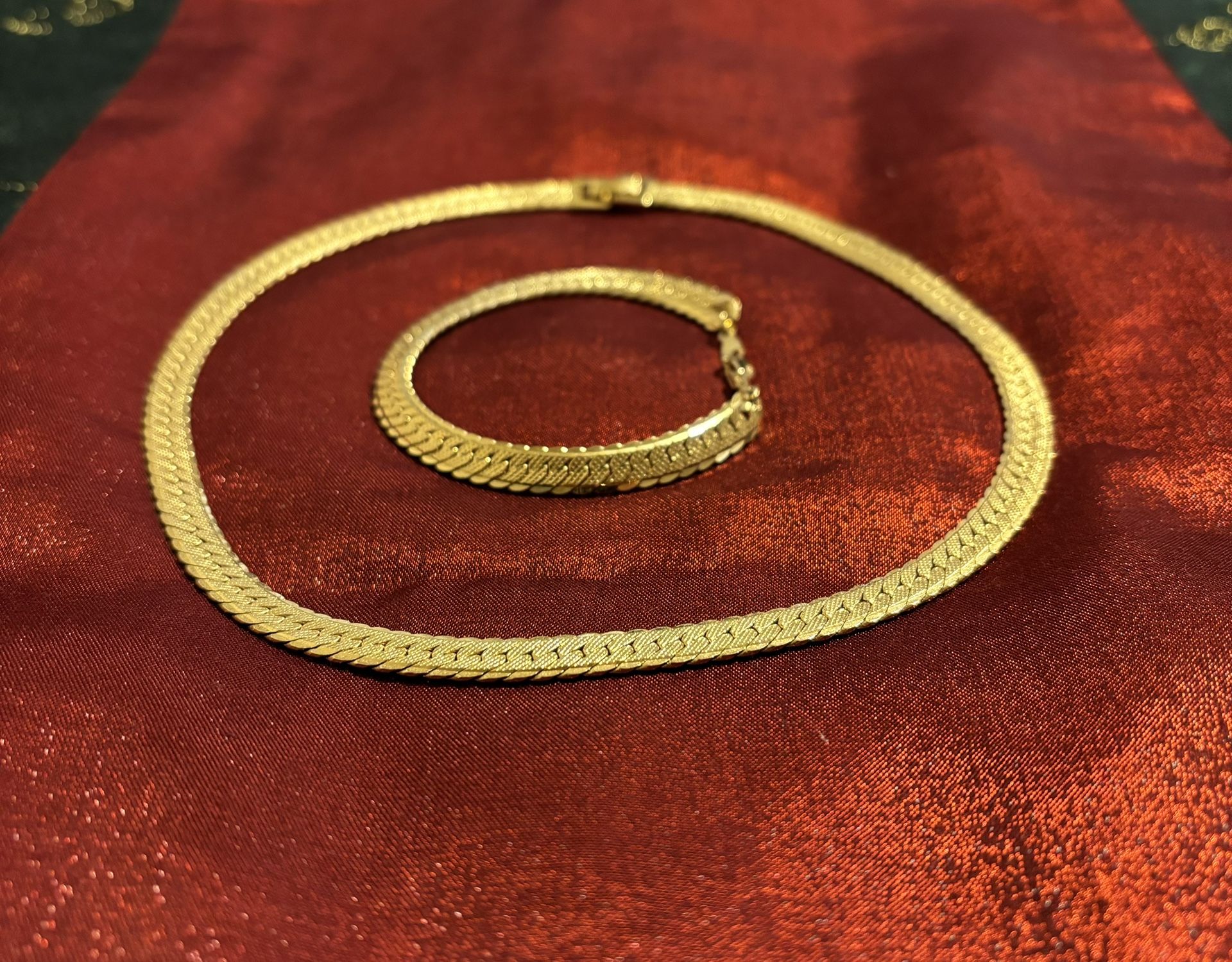 Monet Gold Necklace and KK Bracelet Set