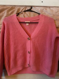Girls Cat & Jack Pink Knit Button Cardigan