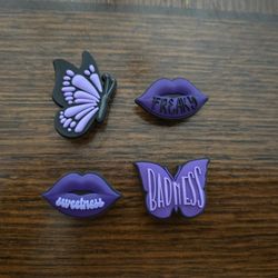 Lot Of 4 Purple Shoe Charms 