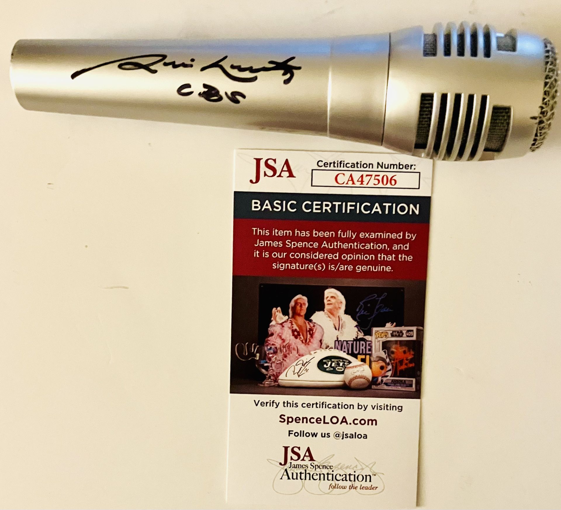 JIM NANTZ SIGNED AUTOGRAPHED MICROPHONE CBS SPORTS ANNOUNCER LEGEND JSA COA RARE