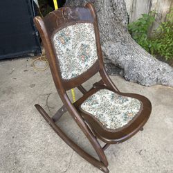 Antique Small Rocking Chair Vintage Baby Folding Unique 