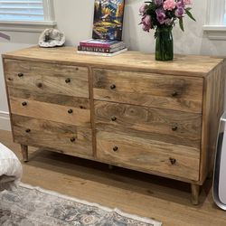 Solid Wood Mid-Century Modern Bedroom Set – Dresser and Desk