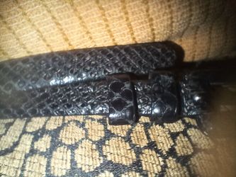 BLACK PYTHON SNAKE RALPH LAUREN SNAKE BELT WOMENS