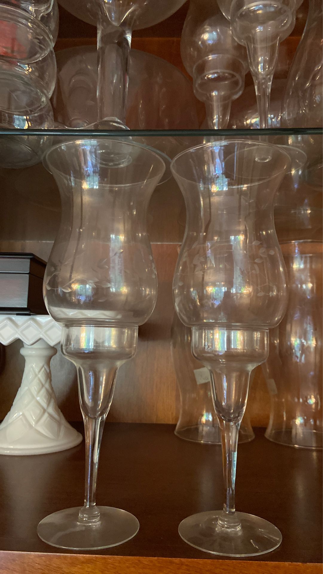 Princess house hurricane lamps 1 pair