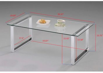Modern Glass and Chrome Coffee Table