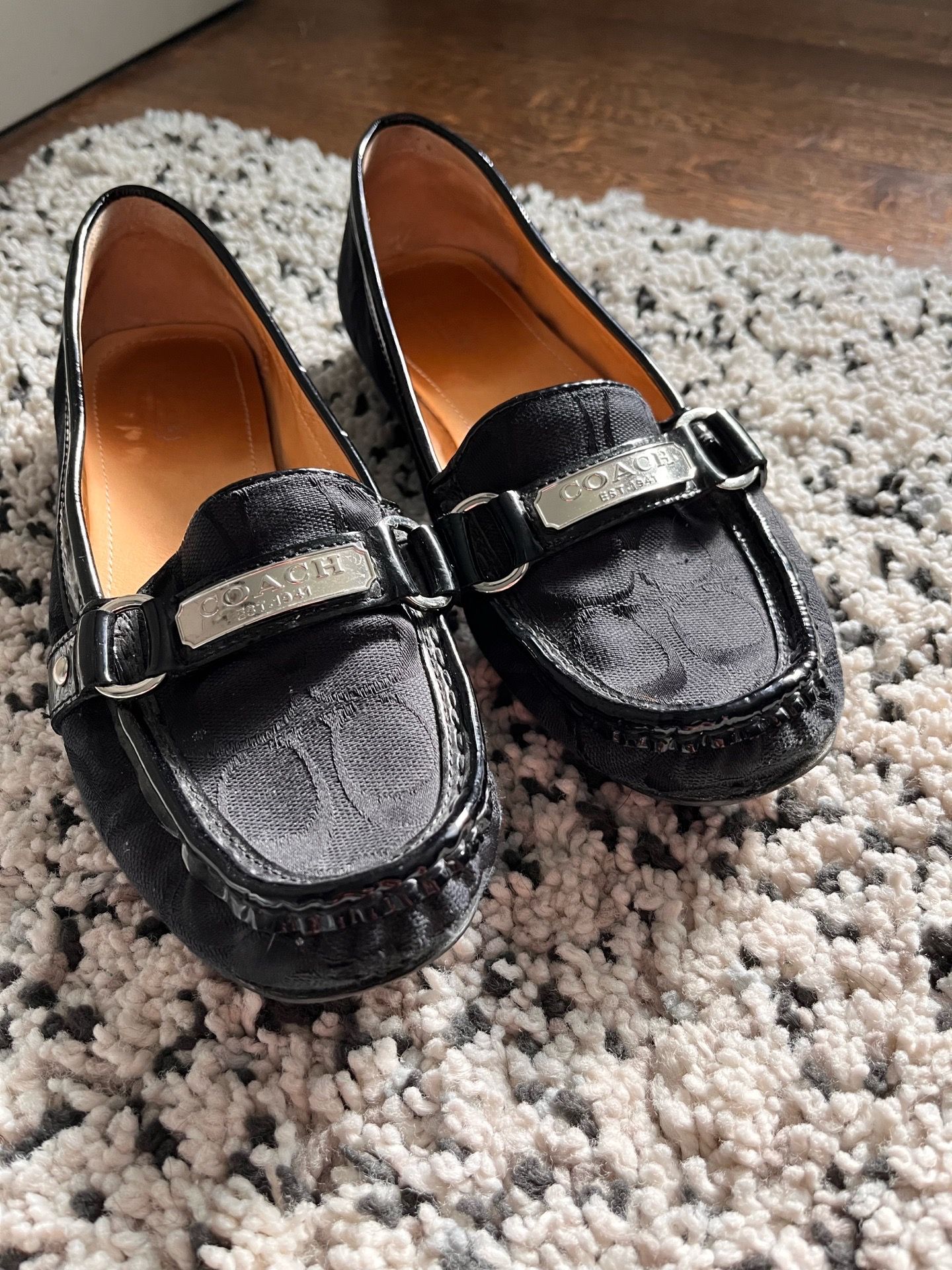 Coach black slip on shoes 8.5