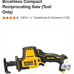 ATOMIC 20V MAX Cordless Brushless Compact Reciprocating Saw