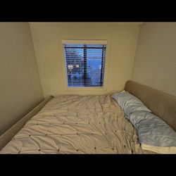 Suede Queen Size Bed Frame