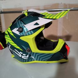 Ls2 Lime Green Motorcross Racing Helmet 