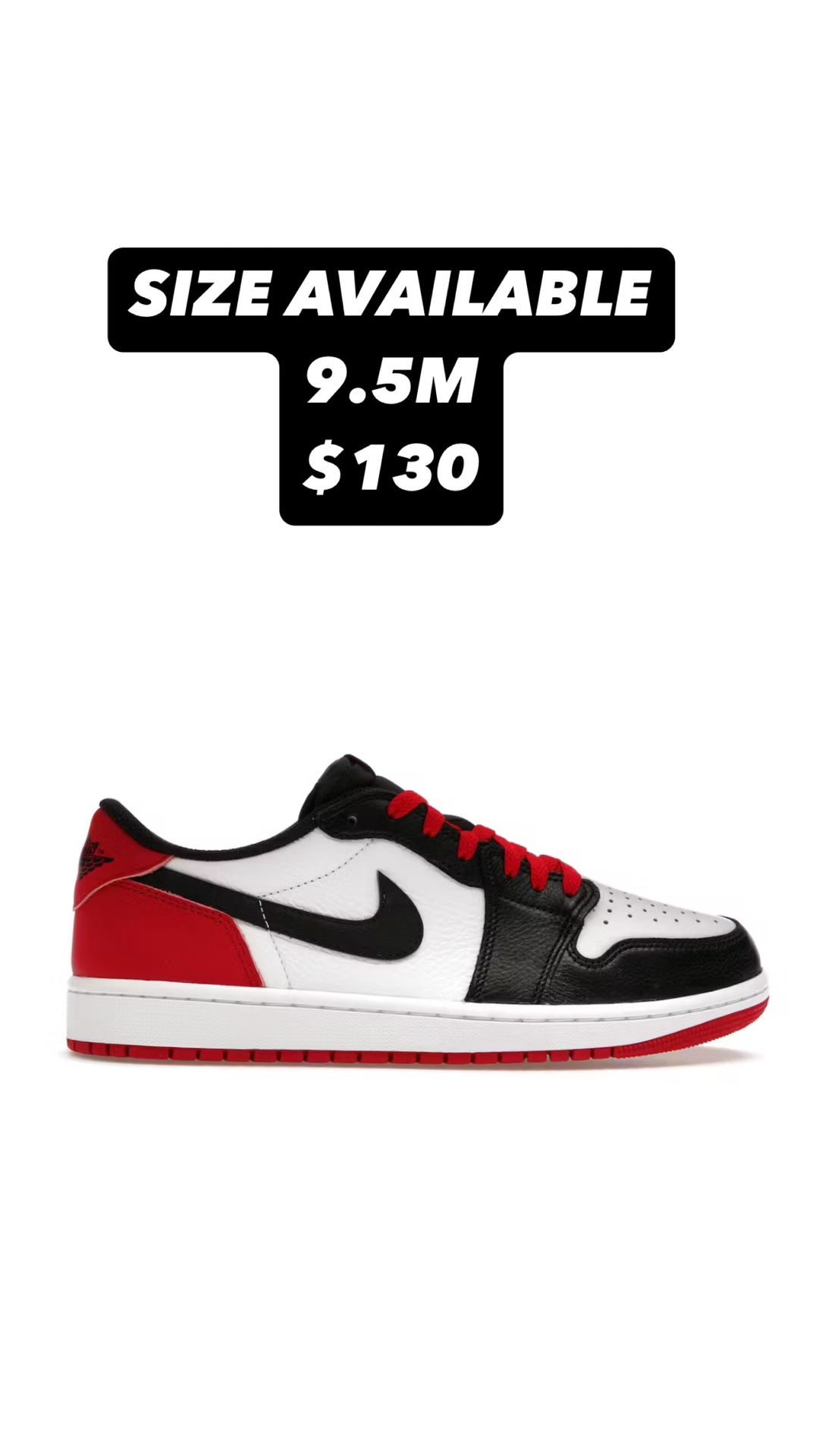 JORDAN 1 LOW ‘BLACK TOE’