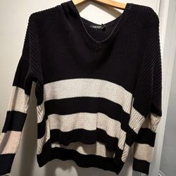 Lauren Ralph Lauren Navy & Cream Striped V-Neck Sweater
