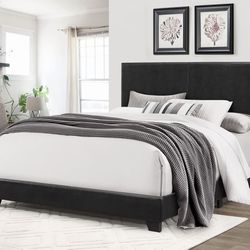 Black PU Bed Twin (Mattress Not Included)