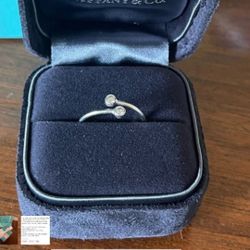 Tiffany & Co Platinum Hoop Diamond Ring 