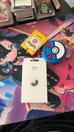 Apple AirTag 4 Pack and Pokemon master ball bag charm
