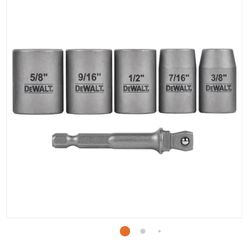Dewalt MAX Impact 3/8 in. Carbon Steel Drive Socket Set (6-Piece) with 1/4 in. Adapter