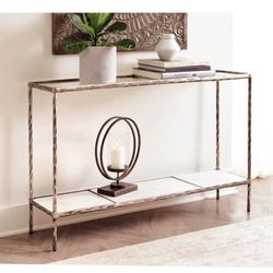 Glass Marble Console Sofa Table