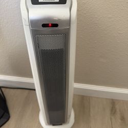 Lasko 1500W Electric Oscillating Ceramic Tower Space Heater, with Timer, 5775, White